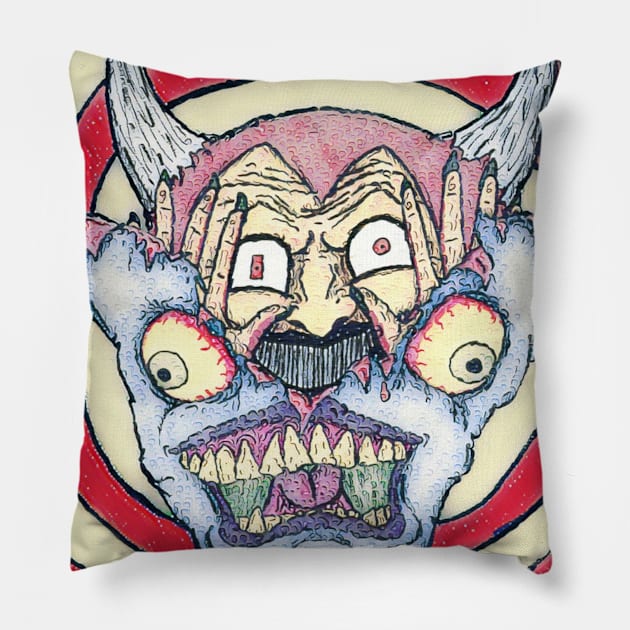 Winter Madness Demon Pillow by lowen morrison