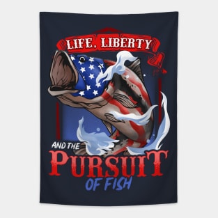 Patriotic Fishing Life Liberty And The Pursuit Of Fish Tapestry