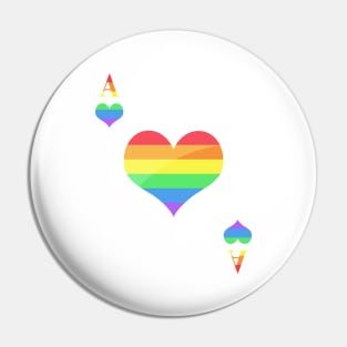 Peace Ace / Rainbow Hearts Pin