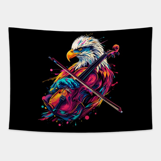 Eagle Playing Violin Tapestry by JH Mart