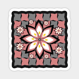 Floral party in grey and pink Magnet