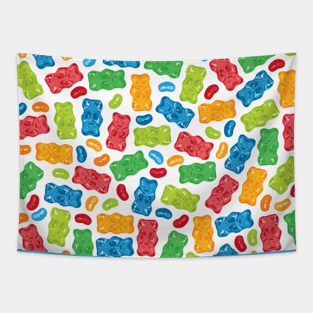 Colorful Gummy Bears Tapestry by XOOXOO