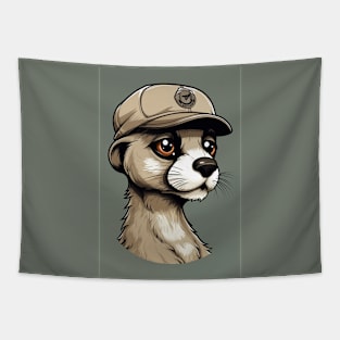 Meercat Wearing A Baseball Cap Tapestry