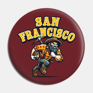 San Francisco Gold Digger Football Tee: Embrace California Spirit & Gridiron Passion - Perfect for Football Lovers Pin