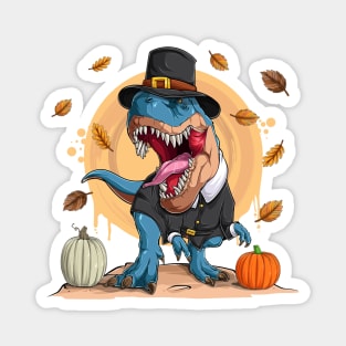 T-Rex Thanksgiving Pilgrim Magnet