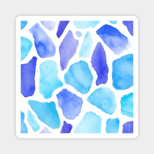 Whimsical blue watercolour giraffe print Magnet