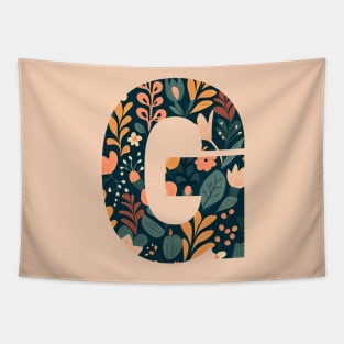 Whimsical Floral Letter G Tapestry