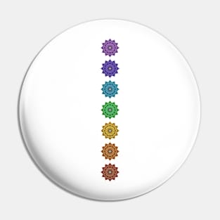 Rainbow of chakra mandalas (7 colors) Pin