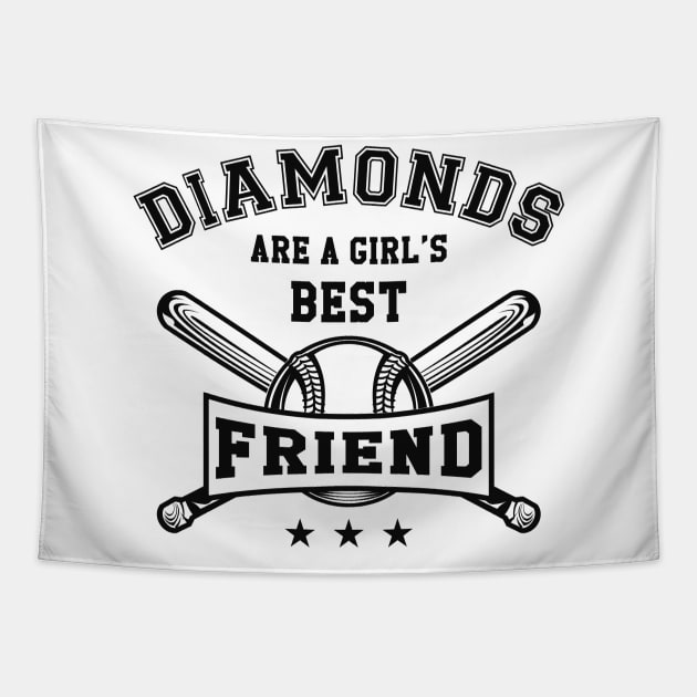 Baseball - Diamonds are a girl's best friend Tapestry by KC Happy Shop