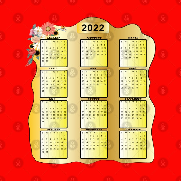 Calendar 2022. Golden Planning Business by ArticArtac