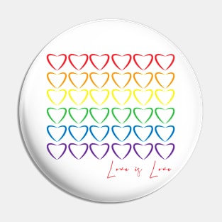 Rainbow Hearts: Love is Love Pin