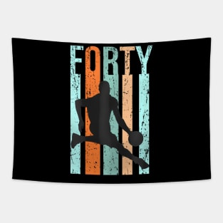 40th Birthday Mens Basketball Distressed Style Tapestry