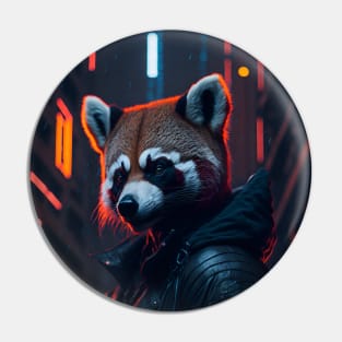 Red Panda Rain Rebel Pin
