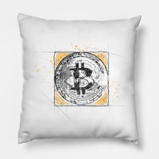 Bitcoin BTC Sketch Pillow