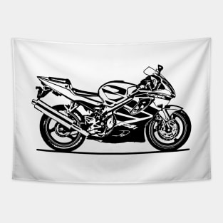 CBR 600 F4i Motorcycle Sketch Art Tapestry