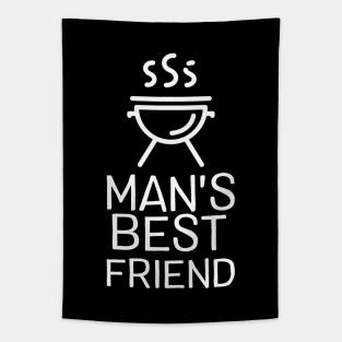 Grill Master BBQ Pit Boys Grilling Gift - Man's Best Friend Tapestry