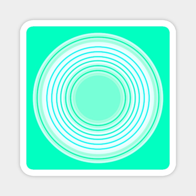 Pastel and mint green circles intertwined Magnet by Uniquepixx