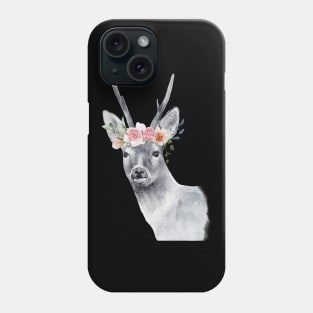 Wild Deer Roa Doe Elk Spirit Floral Head Wildlife Rescue Phone Case