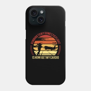 Running to plane retro sunset Phone Case