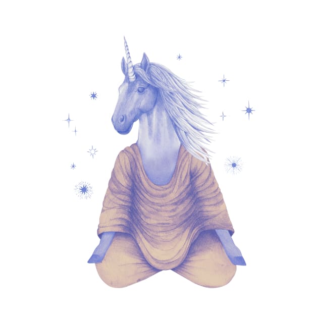 Meditating unicorn 2 by KindSpirits