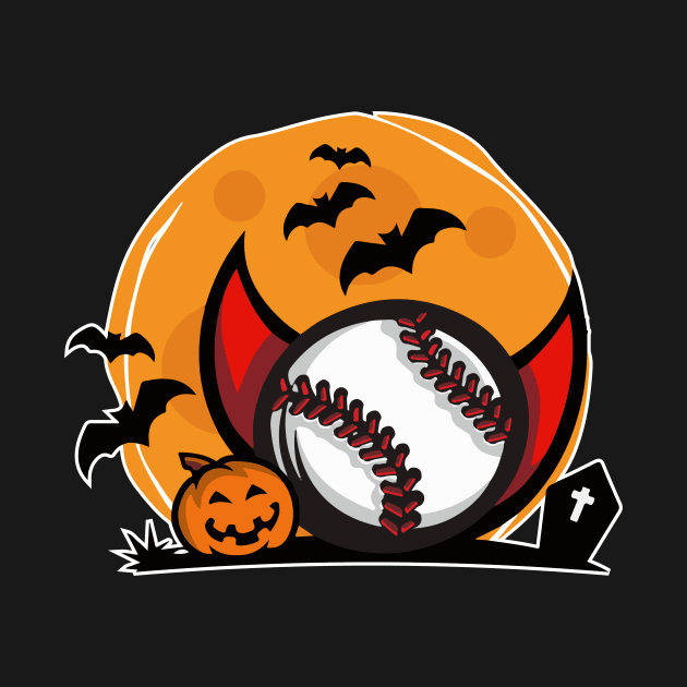 Funny Vampire Dracula Baseball Halloween Gift For Baseball Lovers by BadDesignCo