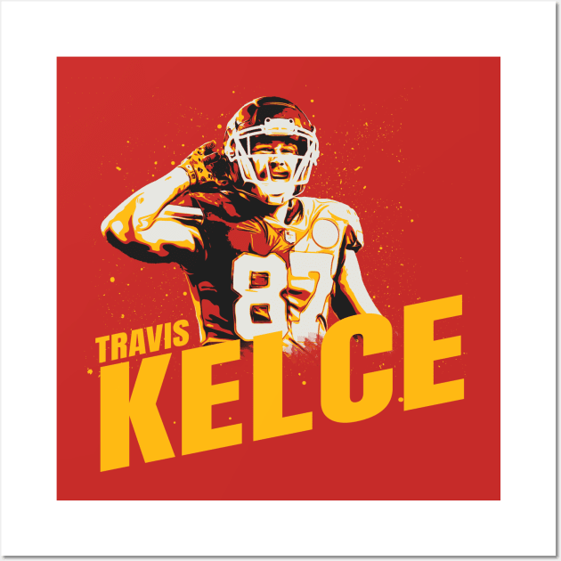 Travis Kelce Poster Kansas City Chiefs Canvas Wrap Wall Art 