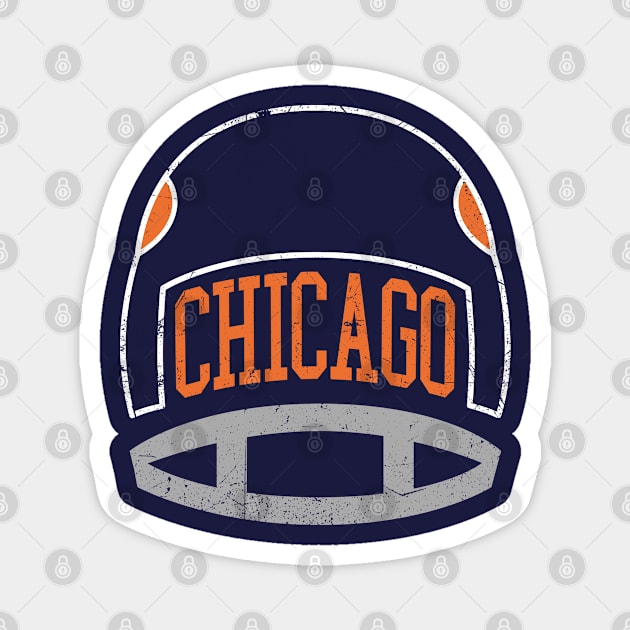 Chicago Retro Helmet - Navy Magnet by KFig21