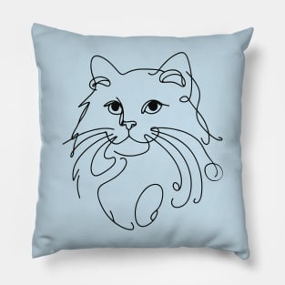 One Line Drawing for cat lover Pillow