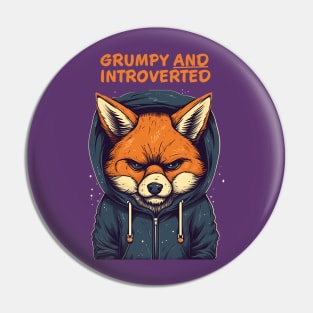 Mr. Introverted Grumpy Fox Pin