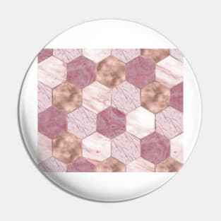 Pink marble honeycomb with rose gold accents Pin