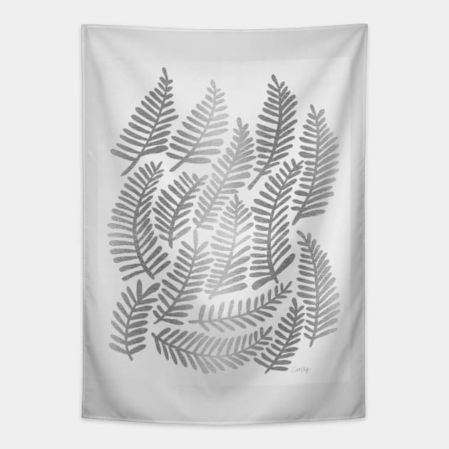 fronds silver Tapestry by CatCoq