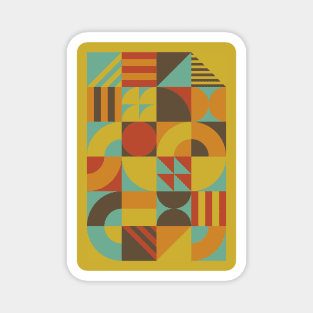 Bauhaus Art abstract pattern, vintage color style Magnet