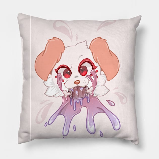 Candy gore puppy Pillow by Mimigshep