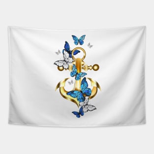 Anchor with Butterflies Morpho Tapestry