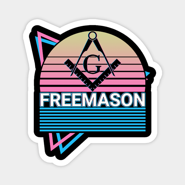 Freemason Freemasonry Masonic Masonry Retro Gift Magnet by Alex21