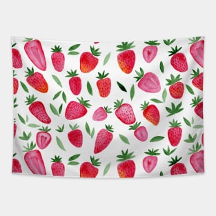 Watercolor strawberries pattern Tapestry