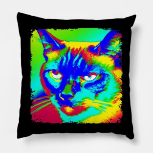 Snowshoe Pop Art - Cat Lover Gift Pillow