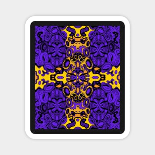 Miniature Aussie Tangle 13 Pattern in Purple and Gold Magnet