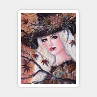 Gretchen woodland witch by Renee Lavoie Magnet