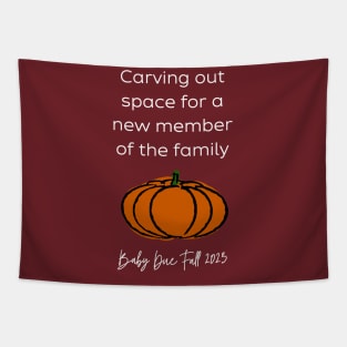 Pumpkin baby announcement (white Fall) Tapestry