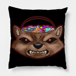 Sweets Bucket Scary Werewolf Sweets Collecting On Halloween Pillow