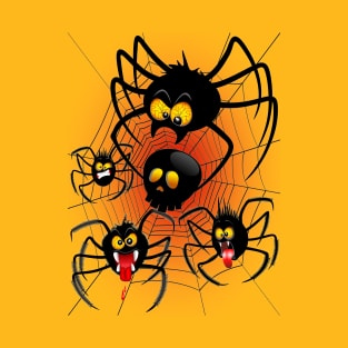 Halloween Spiders Cartoon T-Shirt