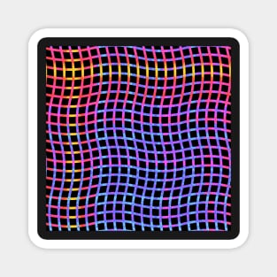 Wavy Plaid Rainbow on Black Repeat 5748 Magnet