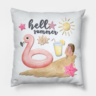 Hello summer Beach summertime Adventure travel lover palm tree sun Pillow