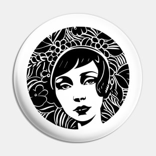 Retro Mod Girl Pin