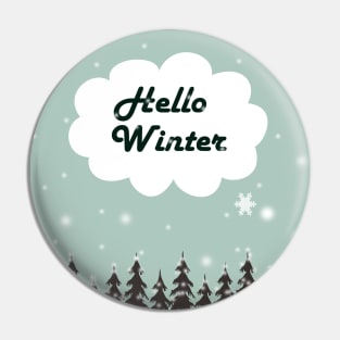 Hello winter landscape drawing Pin