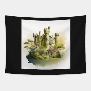 Castle Watercolor Dream Tapestry