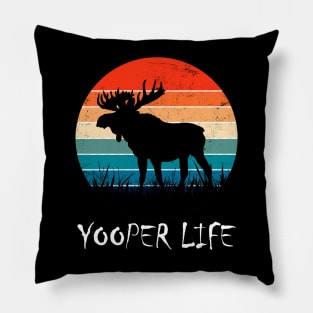 Yooper Life Moose Sunset Pillow