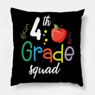 4th Grade Squad Teacher Student Happy Back To School Day Pillow