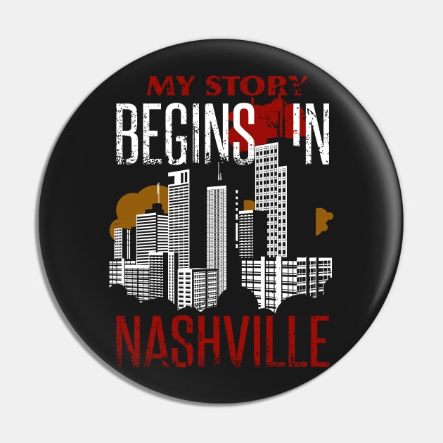 Nashville Tennessee Skyline Tshirt for Men, Women, & Kids Pin by bamalife